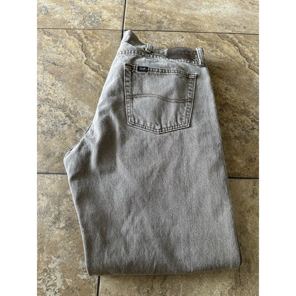 Lee Jeans Relaxed Fit Men's Size 38X29 Brown   Straight Leg Denim Fit 38X28